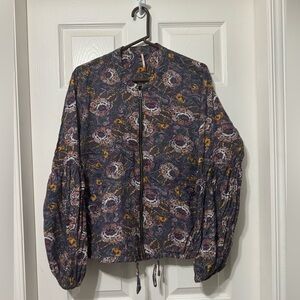 Free people floral bomber jacket size large euc